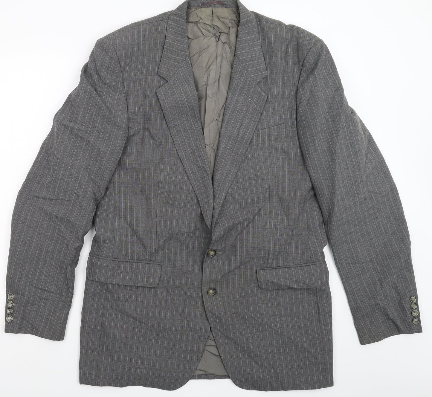 Mr Harry Mens Grey Striped  Jacket Suit Jacket Size 40