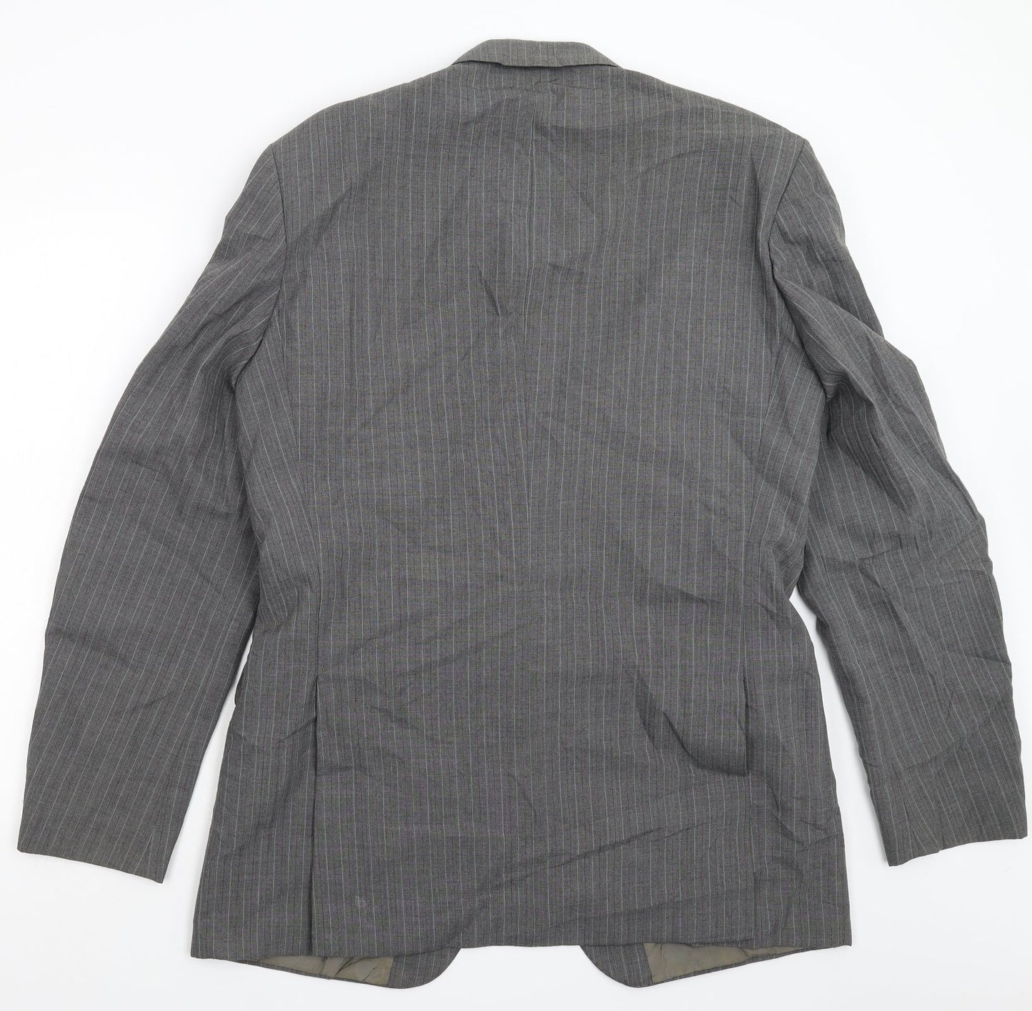 Mr Harry Mens Grey Striped  Jacket Suit Jacket Size 40