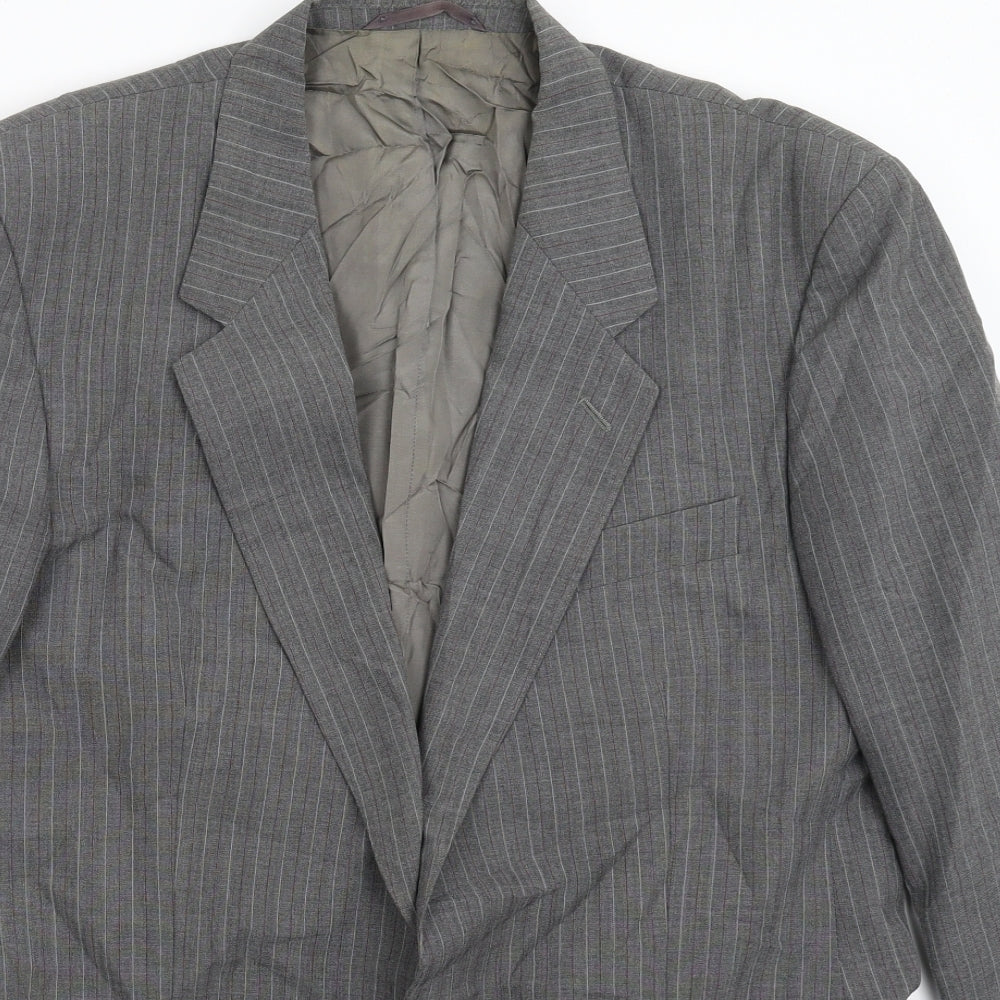 Mr Harry Mens Grey Striped  Jacket Suit Jacket Size 40