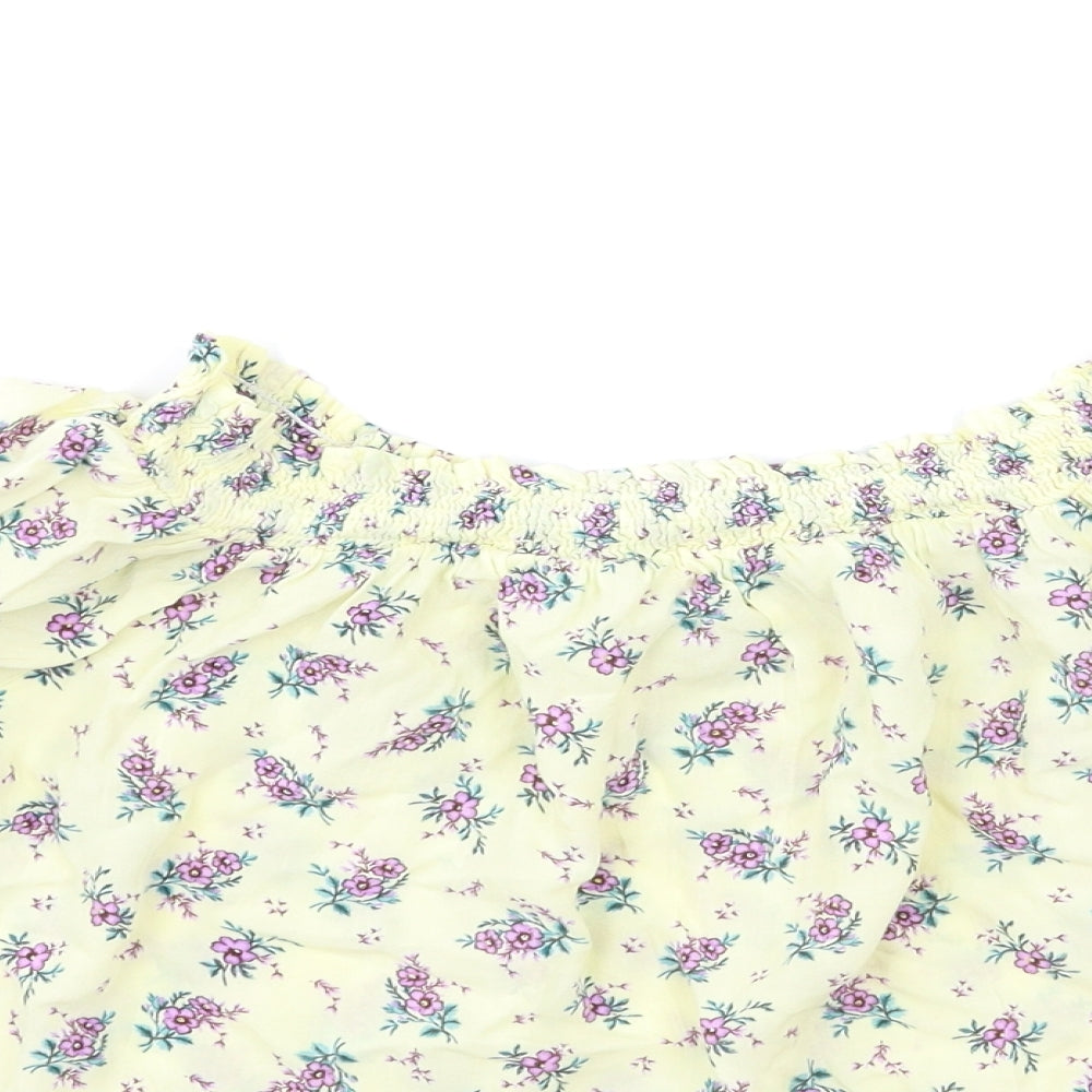 New Look Womens Yellow Floral  Basic Blouse Size 10
