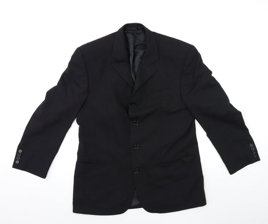 Johnathan Adams Mens Black Striped  Jacket Suit Size 38