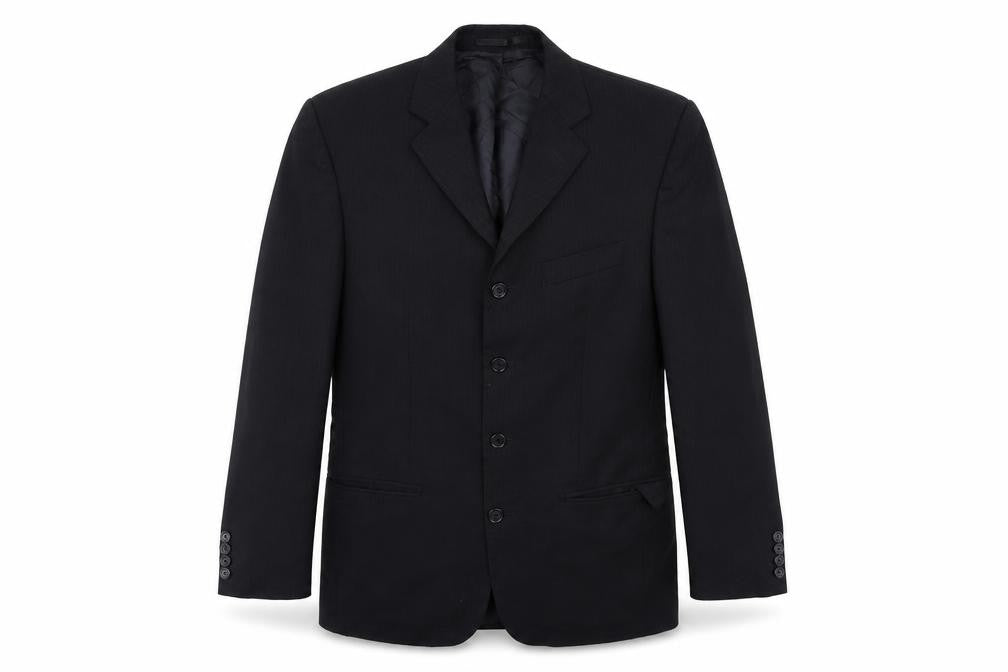 Johnathan Adams Mens Black Striped  Jacket Suit Size 38