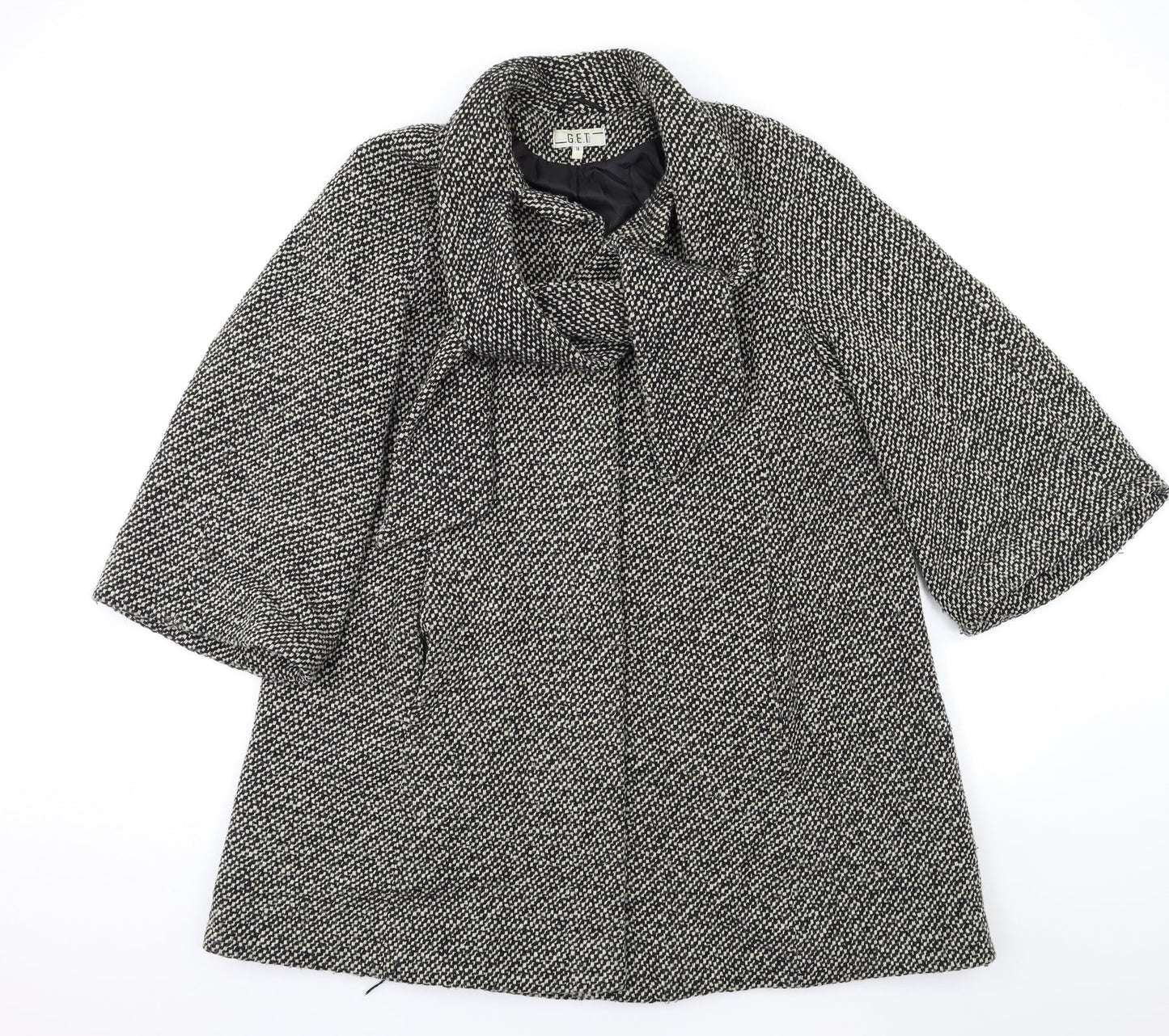 GET Womens Grey   Overcoat Coat Size 14