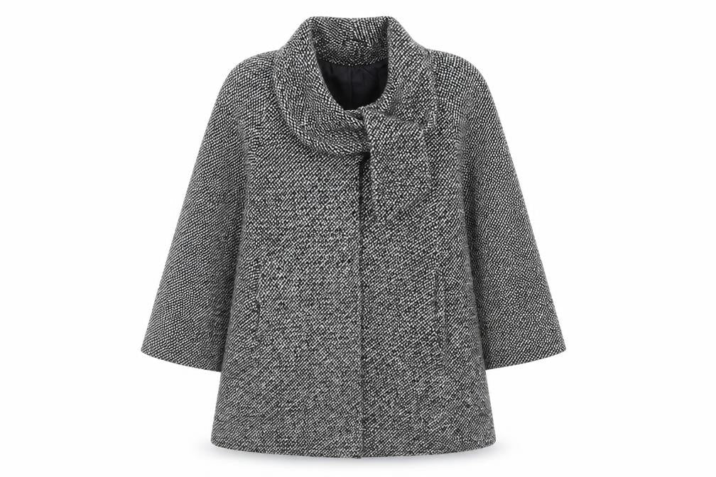 GET Womens Grey   Overcoat Coat Size 14