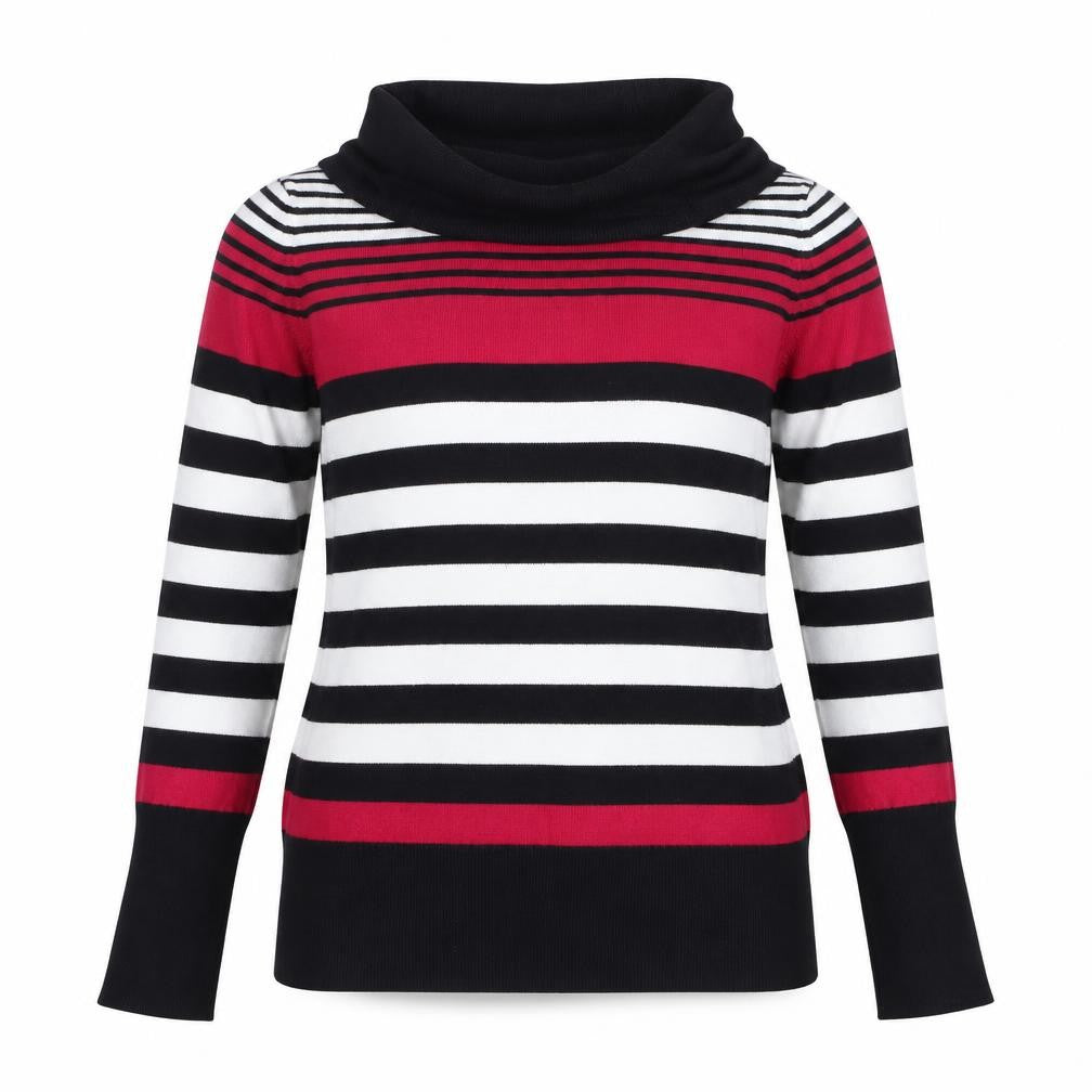 Marks & Spencer Womens Black Striped  Pullover Jumper Size 10