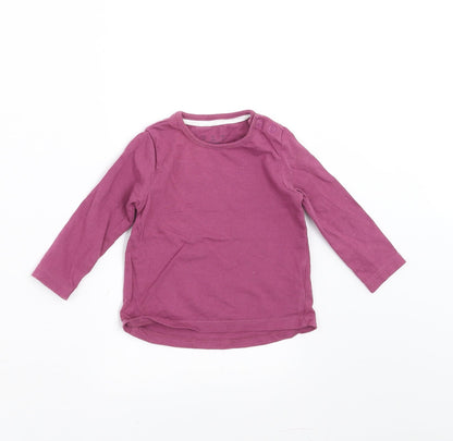 Additional front view of F&F girls’ purple basic t-shirt, size 3-6, months