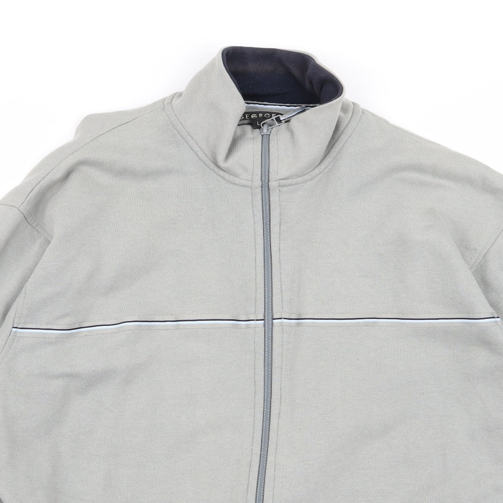 Asda George Mens Grey   Full Zip Jumper Size L