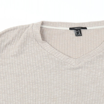 Preloved FOREVER 21 Womens Beige   Pullover Jumper Size M - Detail
