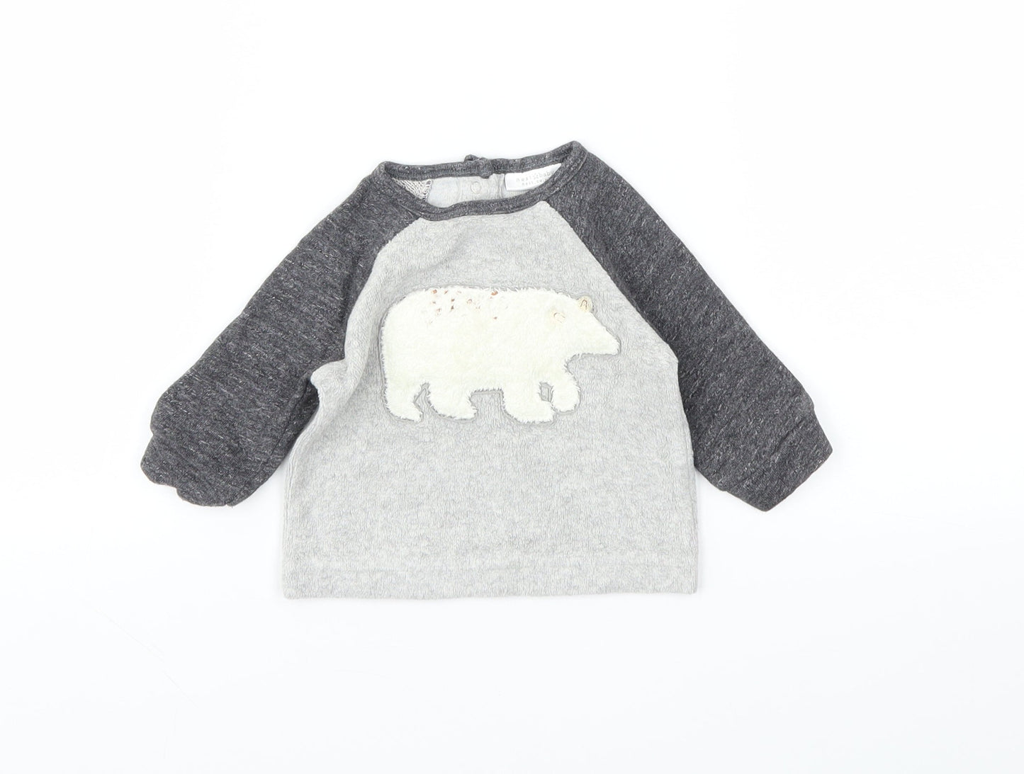 NEXT Boys Grey Animal Print  Pullover Jumper Size 0-3 Months
