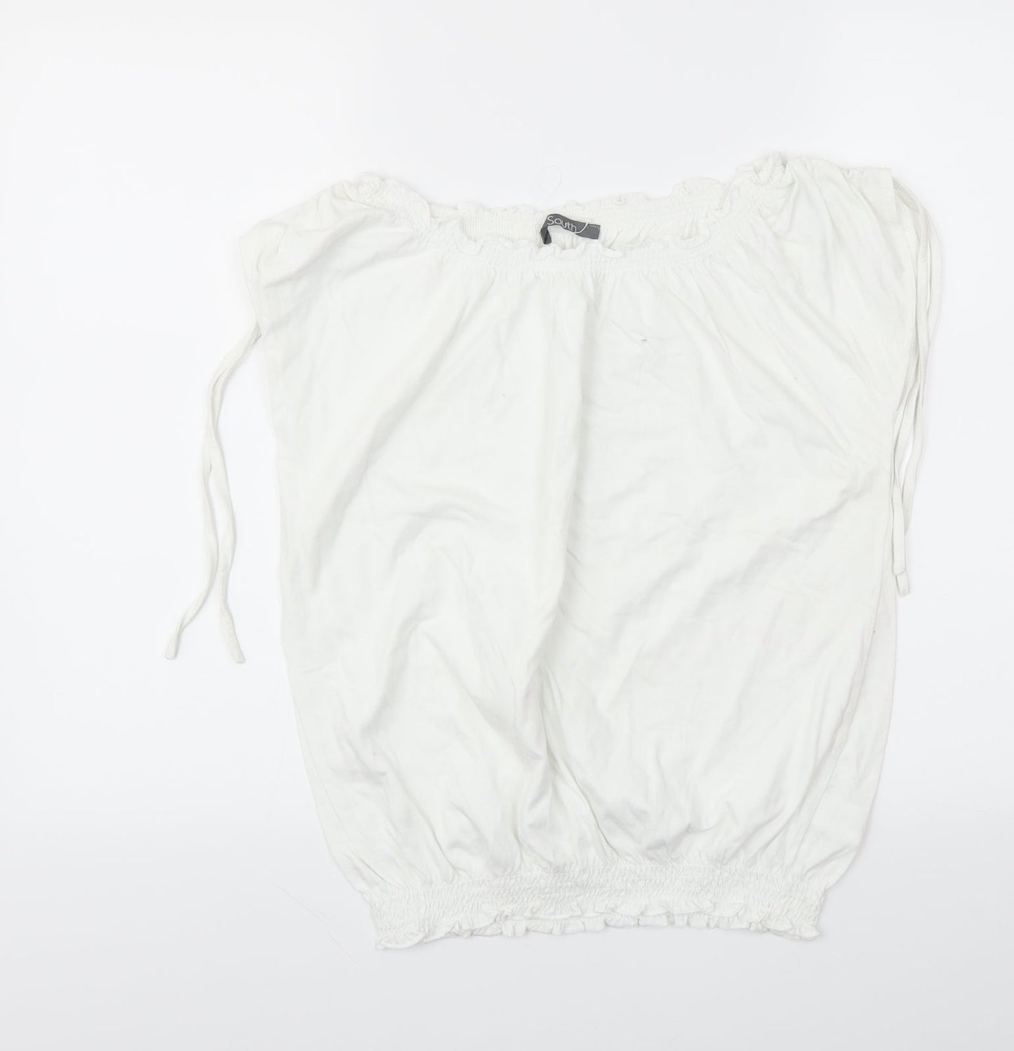 SOUTH  Womens White   Basic T-Shirt Size 12