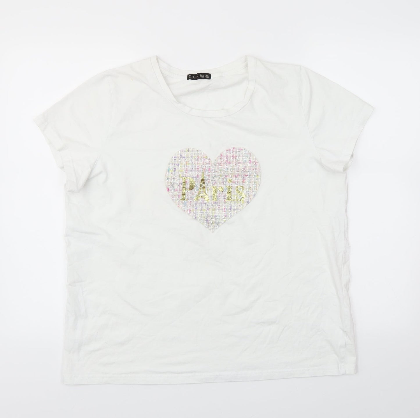 Studio Womens White   Basic T-Shirt One Size
