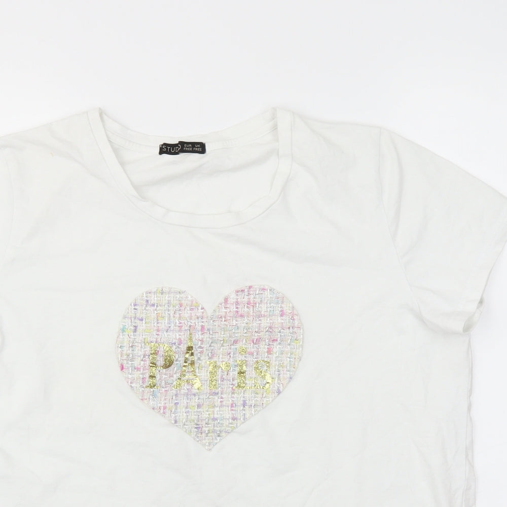 Studio Womens White   Basic T-Shirt One Size