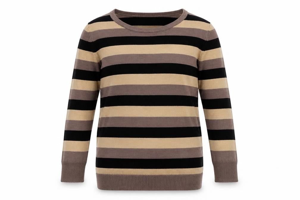 MY STAR Mens Brown Striped  Pullover Jumper Size S
