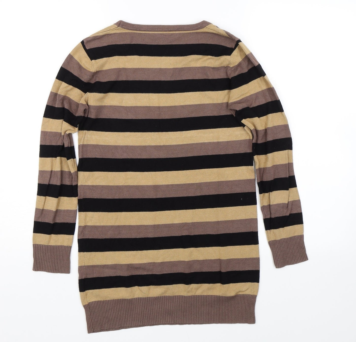 MY STAR Mens Brown Striped  Pullover Jumper Size S