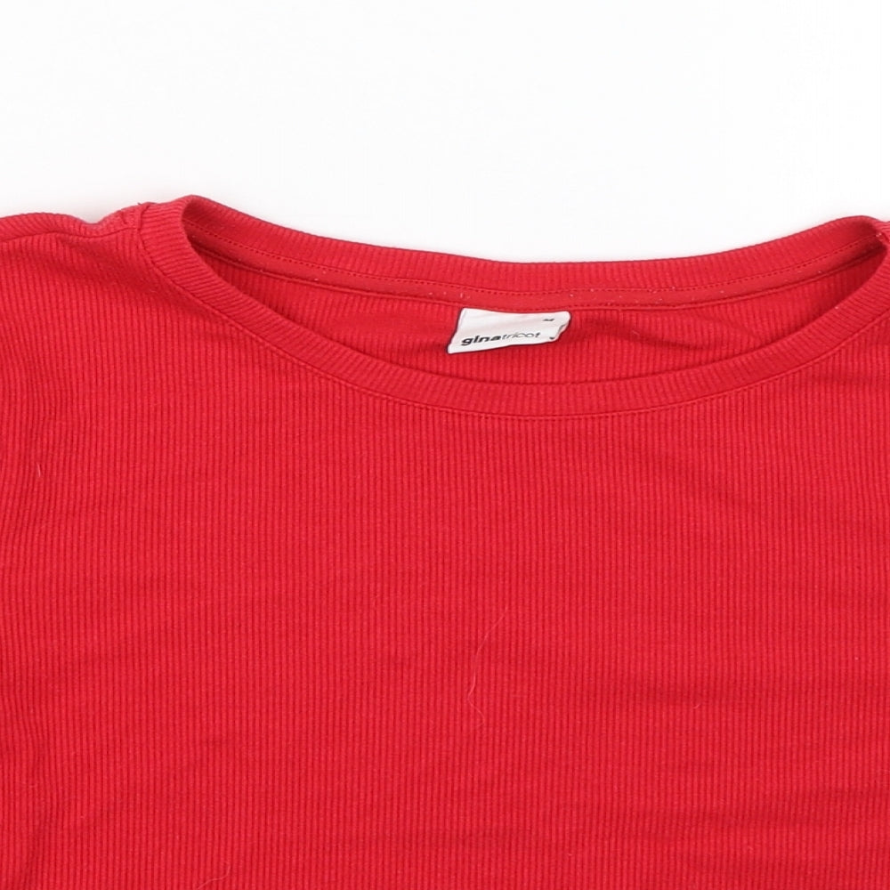 Gina Tricot Womens Red Striped  Basic T-Shirt Size M