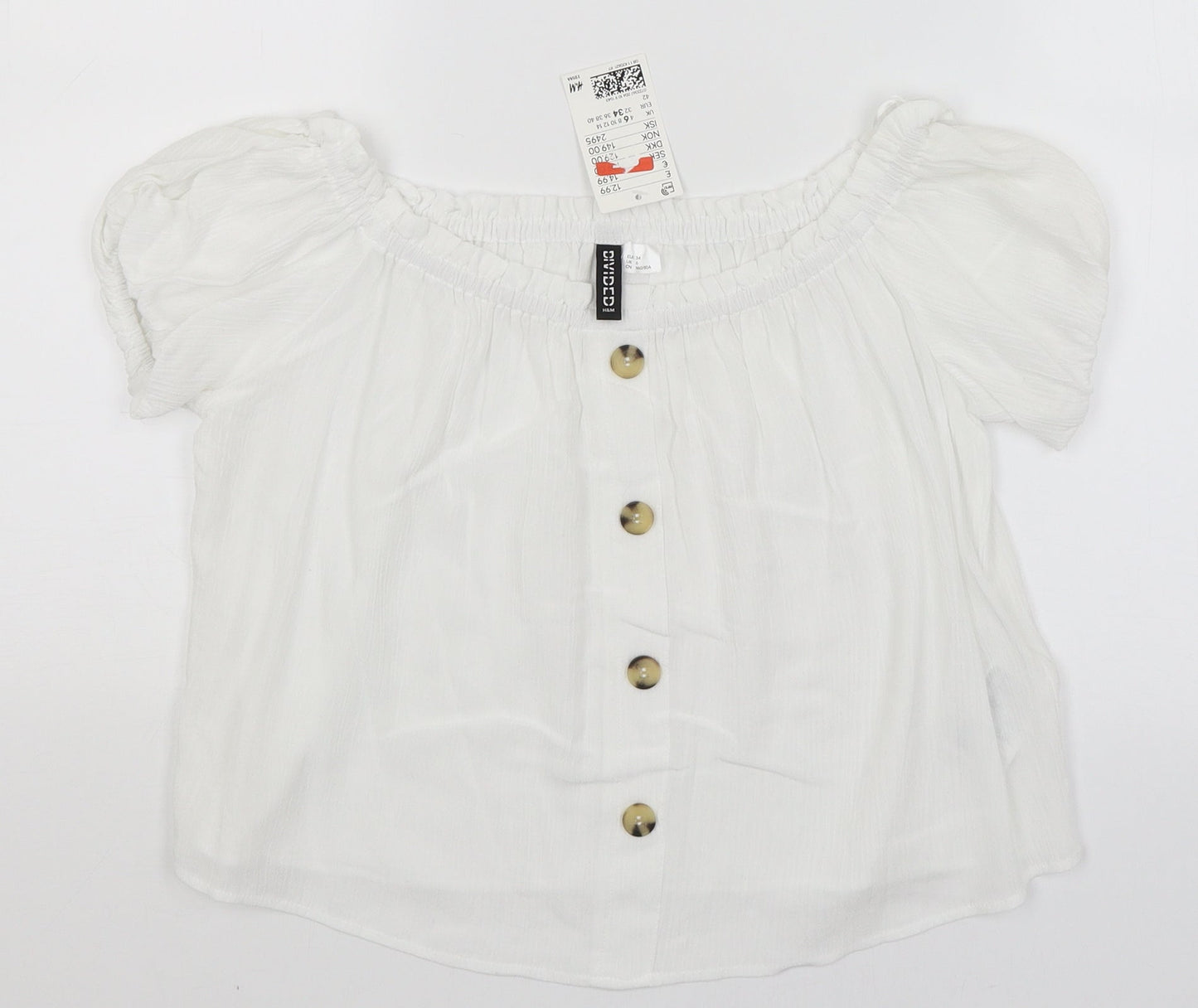 Divided Womens White   Basic T-Shirt Size 6