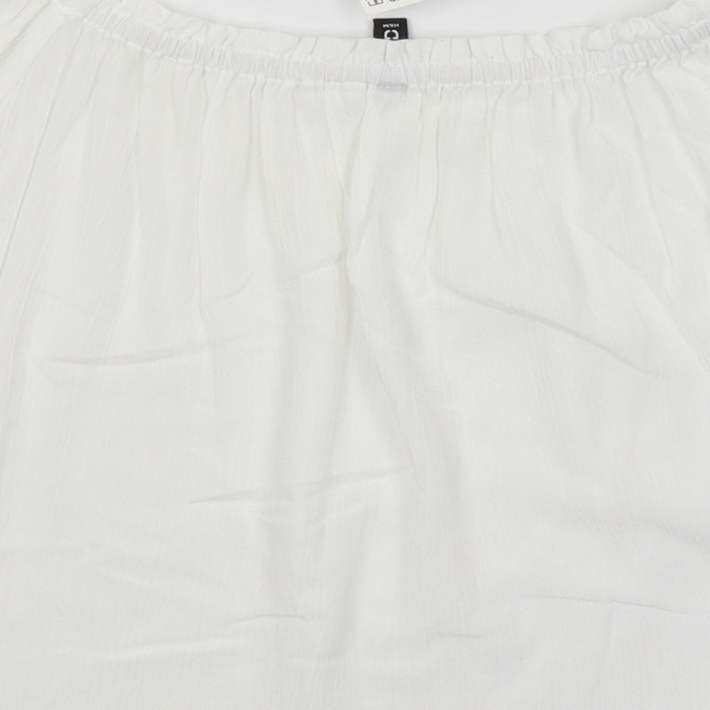 Divided Womens White   Basic T-Shirt Size 6