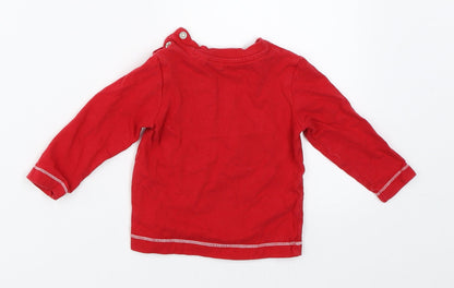 Back view of BHS girls’ red basic t-shirt, size 6-9, months