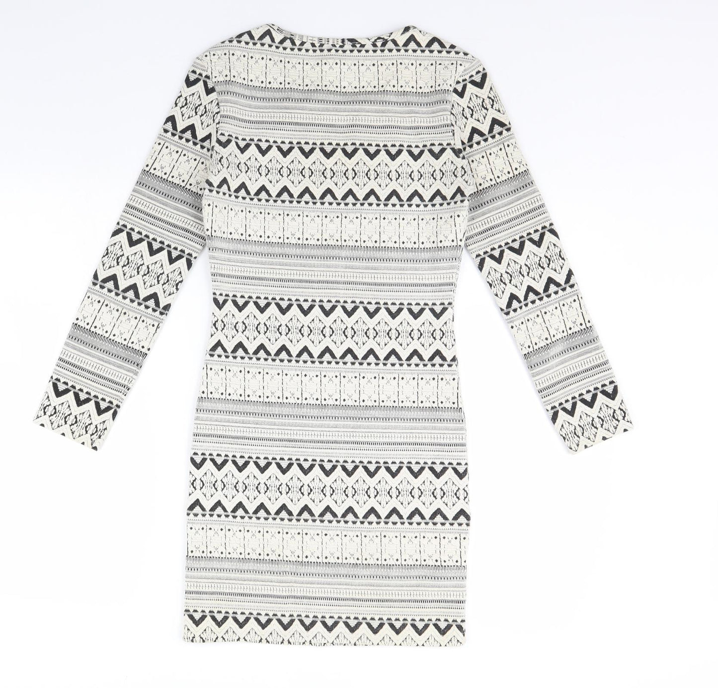 Topshop Womens Ivory Geometric  Bodycon  Size 8