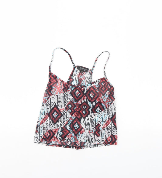 Topshop Womens White Fair Isle  Cropped Tank Size 6
