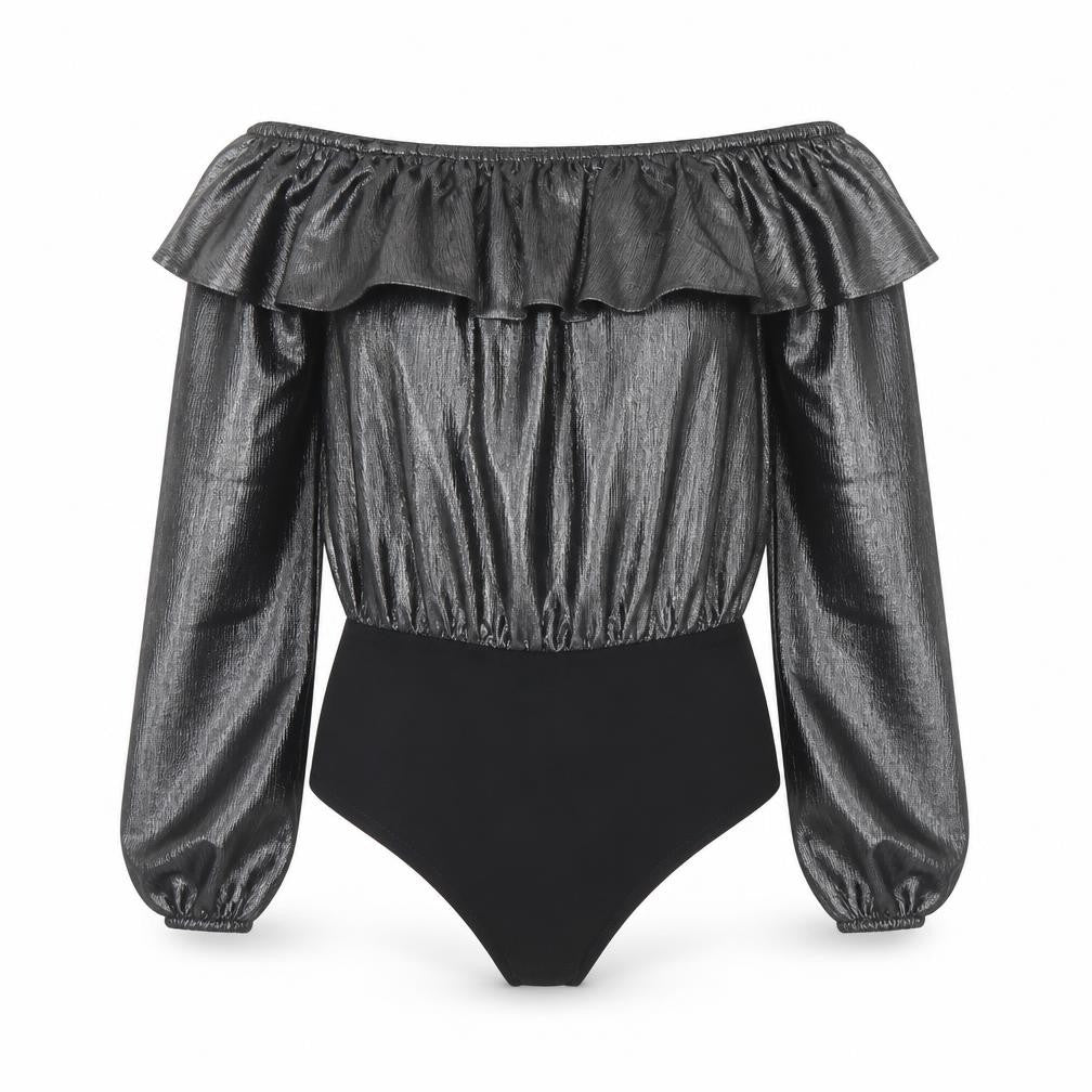 New Look Womens Silver   Bodysuit One-Piece Size 8