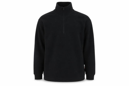 F.lli Campagnolo Mens Black  Fleece Henley Jumper Size M