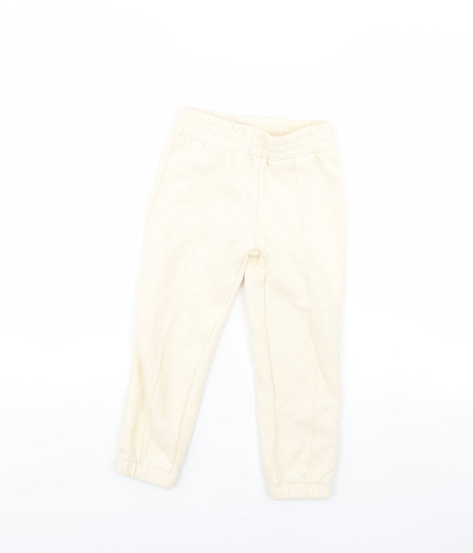 Primark Girls Ivory   Jogger Trousers Size 5 Years
