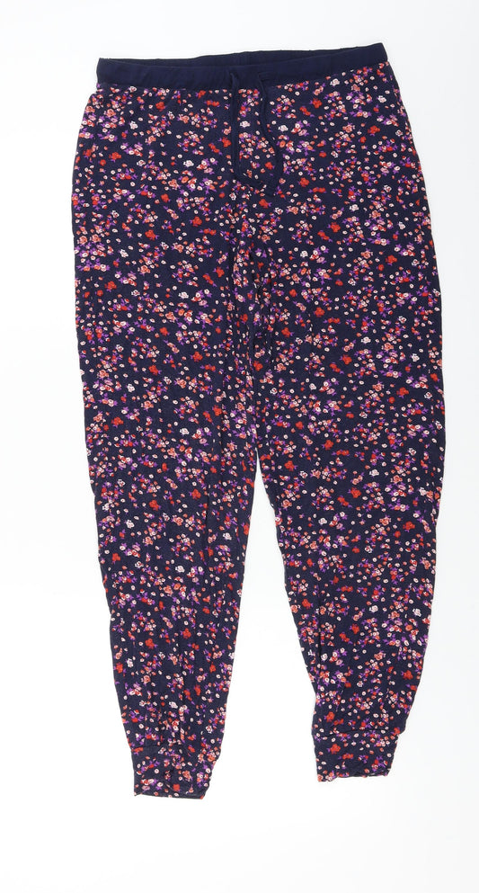 keep well Womens Black Floral  Trousers  Size 10 L24 in
