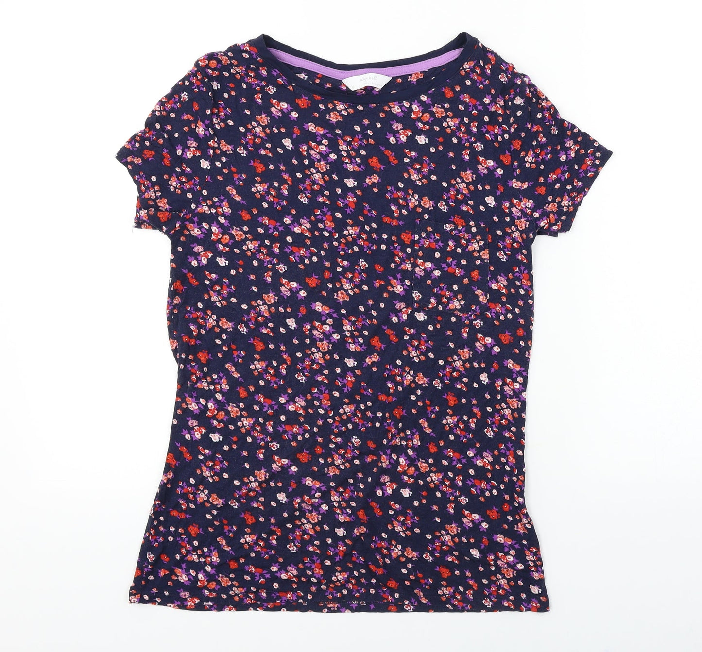 Sleep well  Womens Black Floral  Basic T-Shirt Size 10