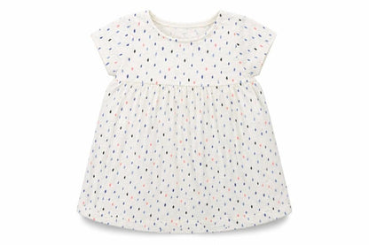Front view of F&F girls’ white geometric basic t-shirt, size 12-18, months
