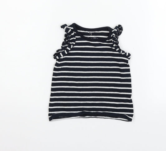 NEXT Boys Black Striped  Basic Tank Size 12-18 Months