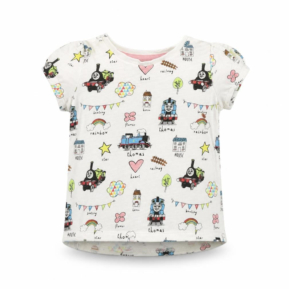 Nutmeg Girls White Geometric  Basic T-Shirt Size 12-18 Months