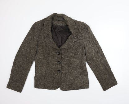 Additional front view of alex &CO women’s beige jacket coat, size UK 12