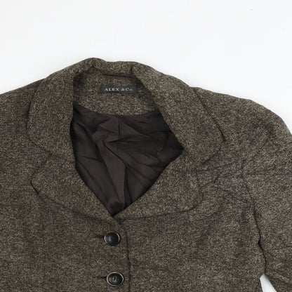Close-up detail of alex &CO women’s beige jacket coat, size UK 12