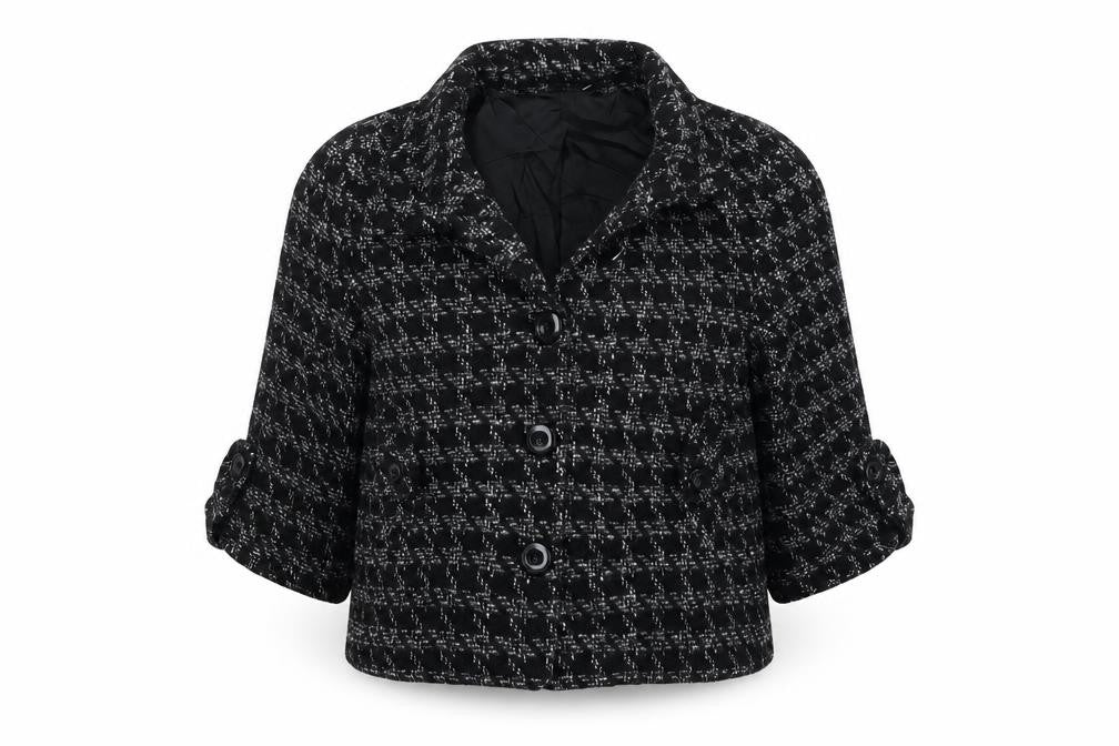 Preworn Womens Black Ikat  Jacket Blazer Size 14