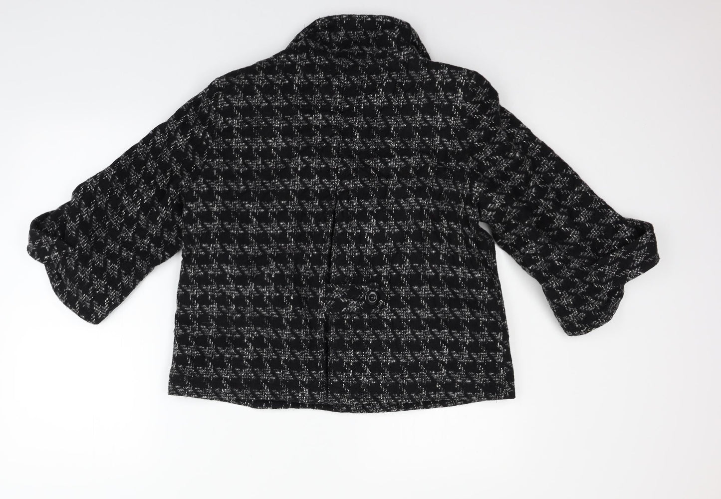 Preworn Womens Black Ikat  Jacket Blazer Size 14