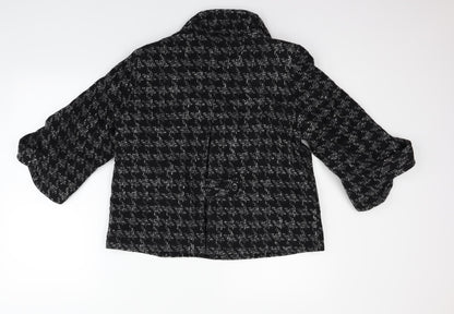 Preworn Womens Black Ikat  Jacket Blazer Size 14