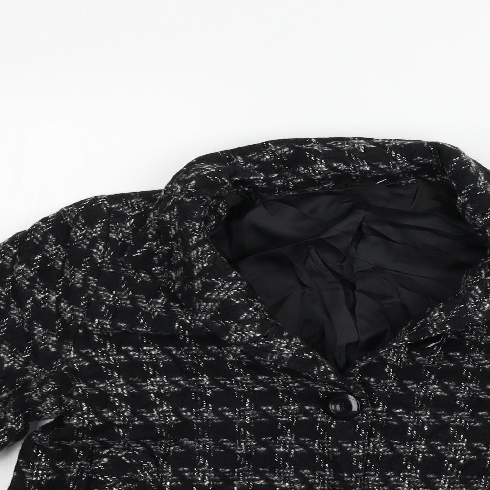 Preworn Womens Black Ikat  Jacket Blazer Size 14