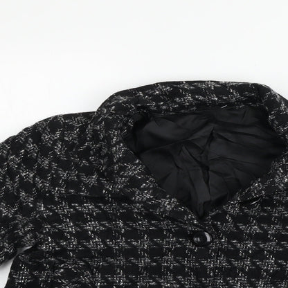Preworn Womens Black Ikat  Jacket Blazer Size 14