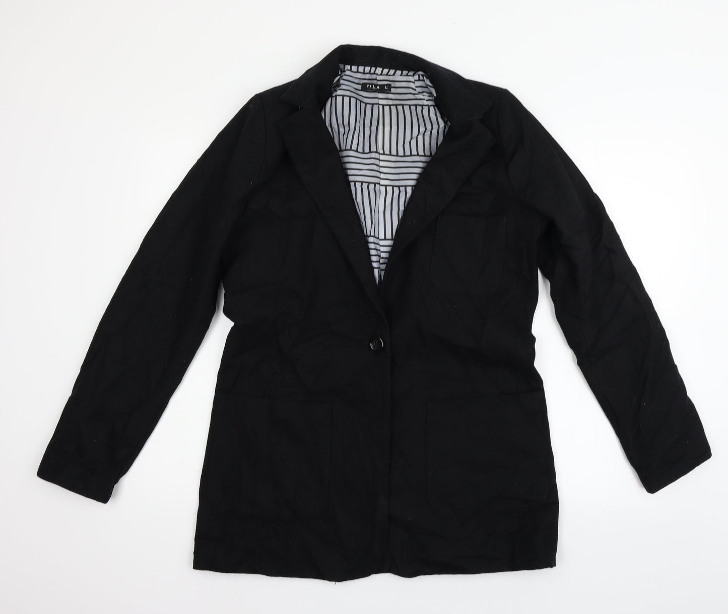 VILLA Womens Black   Jacket Coat Size L