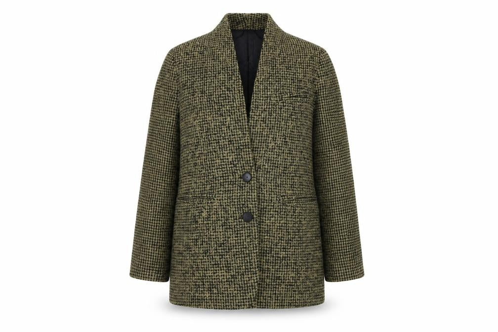 MNG Womens Beige Check  Jacket Coat Size 8