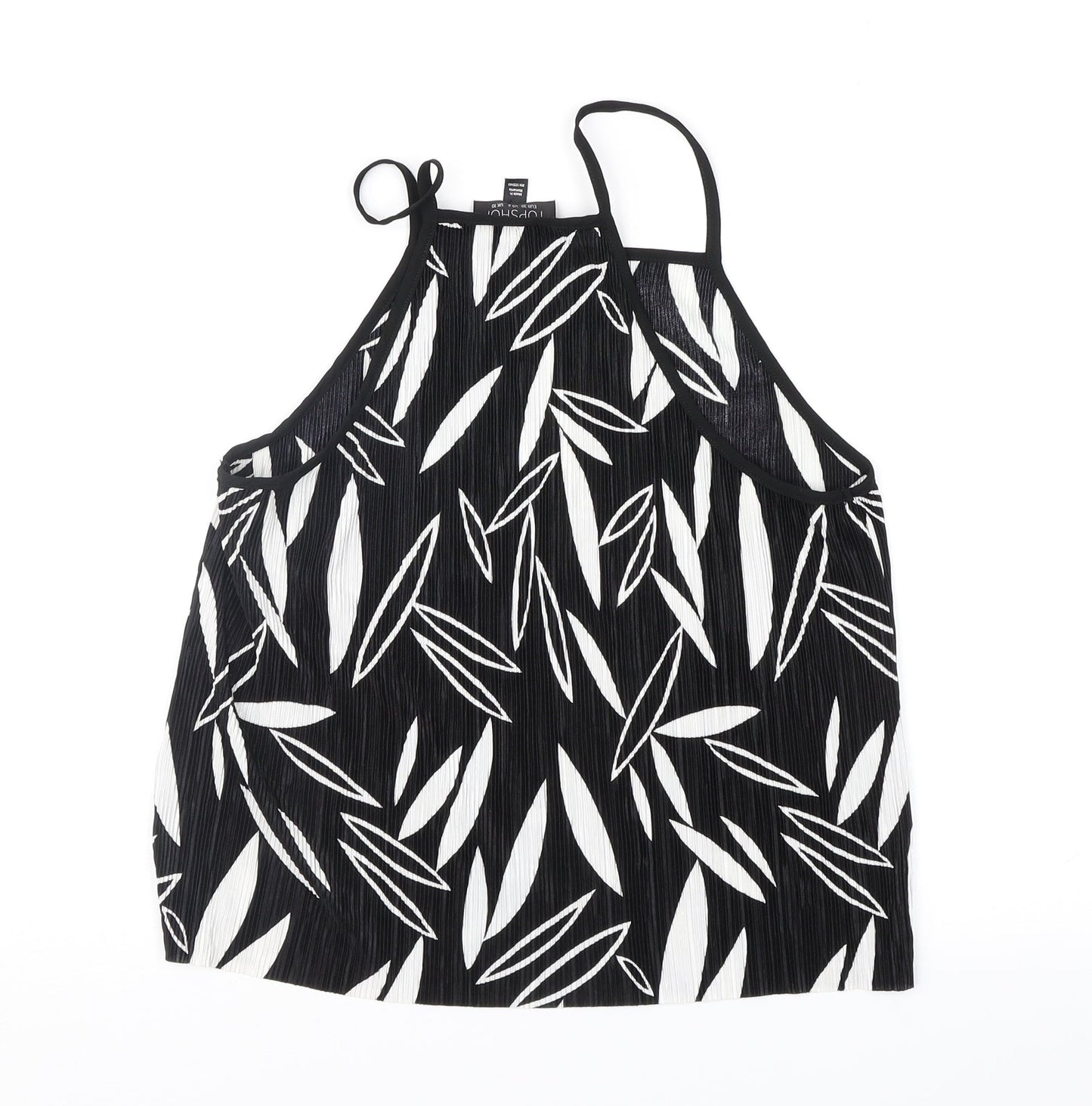 Topshop Womens Black Floral  Camisole Blouse Size 10