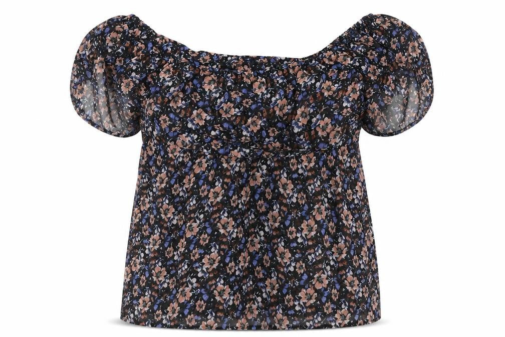 Miss Selfridge Womens Black Floral  Basic Blouse Size 10