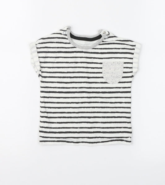 George Baby White Striped  Basic T-Shirt Size 6-9 Months