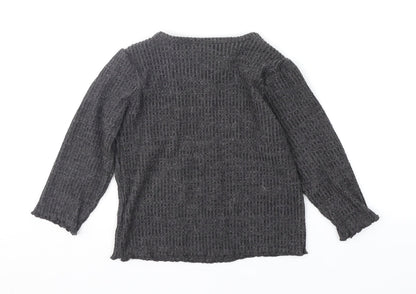 Back view of Marks & Spencer girls’ grey basic t-shirt, size 18-24, months