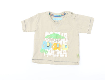 Additional front view of RJR.John Rocha boys’ brown basic t-shirt, size 3-6, months