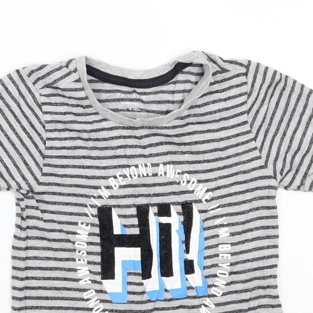 Primark Boys Grey   Basic T-Shirt Size 3-4 Years