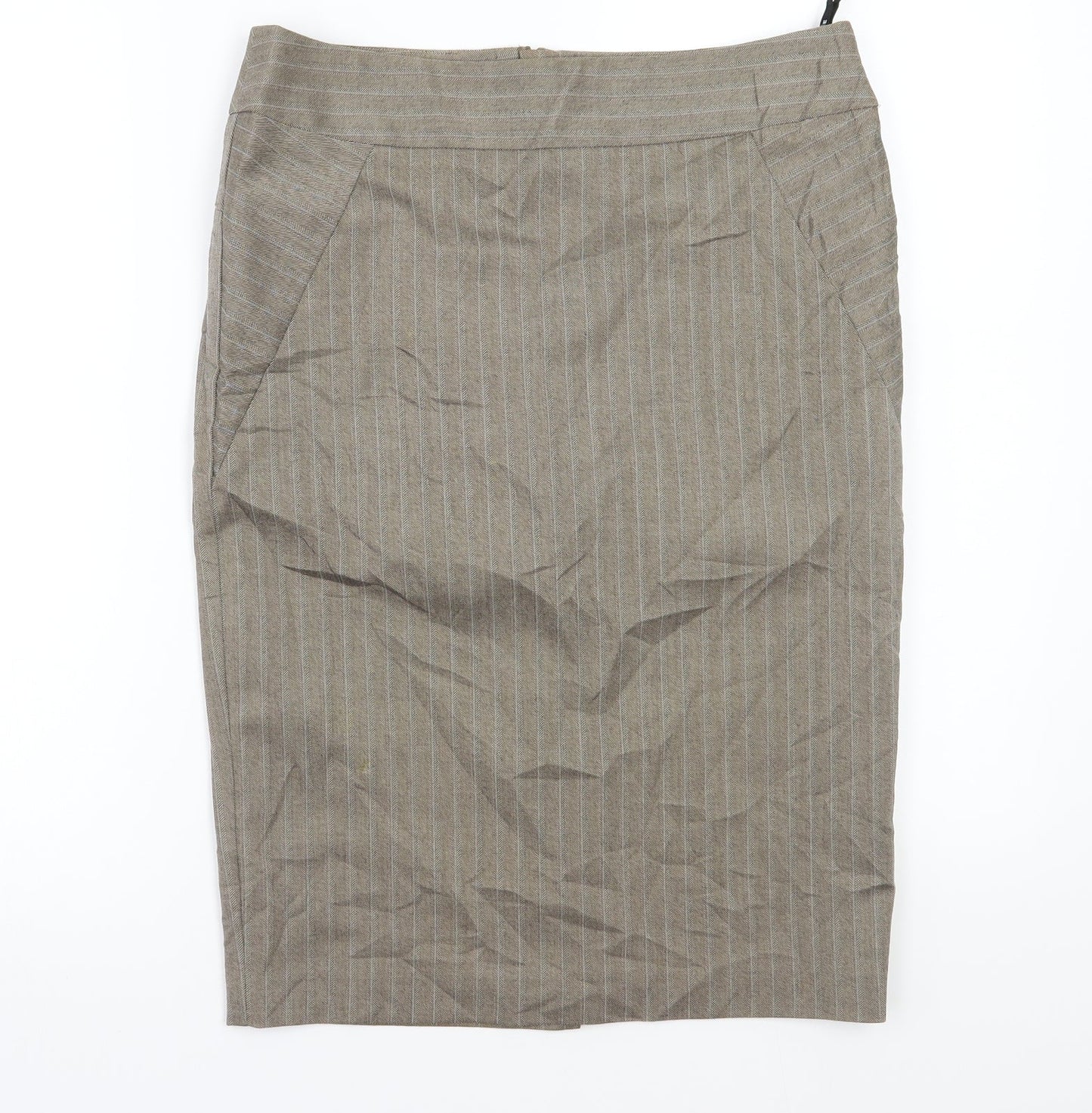 Warehouse Womens Beige   A-Line Skirt Size 10
