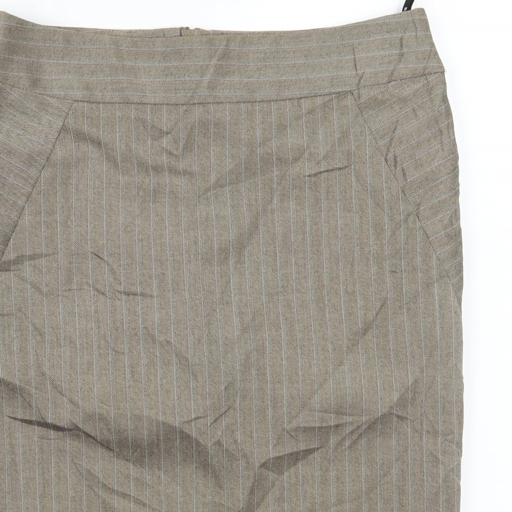 Warehouse Womens Beige   A-Line Skirt Size 10