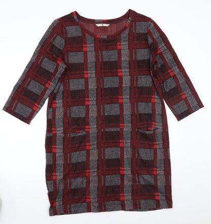 Tu Womens Grey Check  A-Line  Size 14